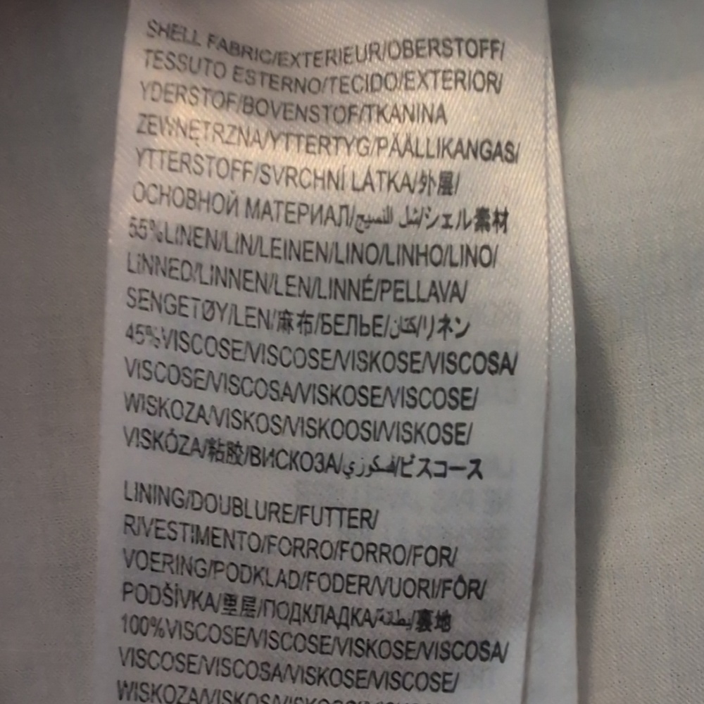 Farm Rio Linen Blend Blue And White Sundress - Picture 6 of 11